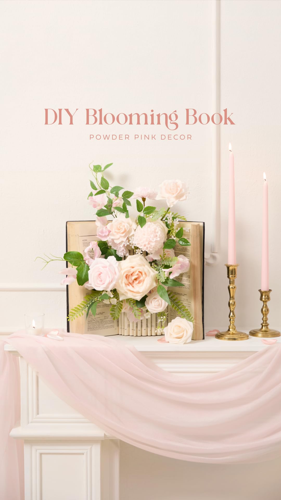 Ling's Moment 16pcs Pale Pink Silk Roses for DIY Wedding Bouquets Centerpieces Party Baby Shower Home Decoration - View 7 of 9