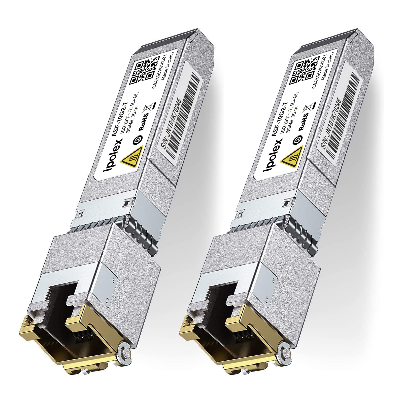 ipolex 10G SFP to RJ45 Transceiver Module Compatible with Cisco Ubiquiti Mikrotik Netgear D-Link 2 Pack for Fast Networking