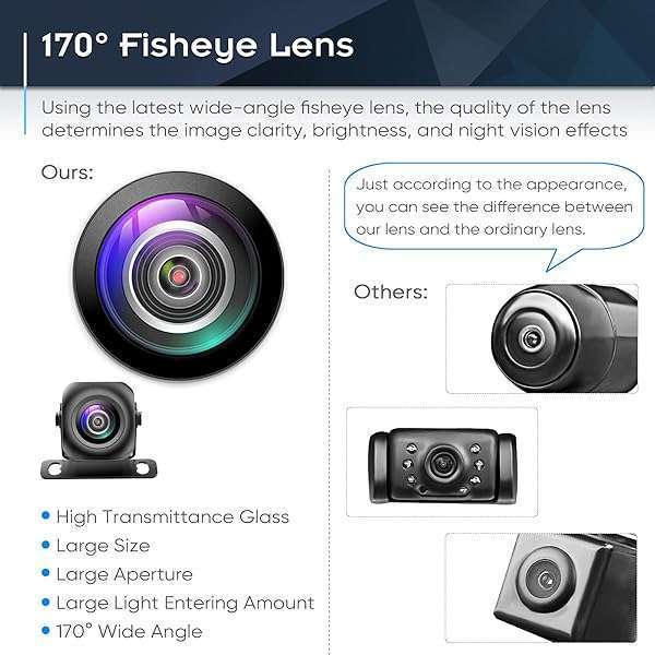 Pixelman PixelMan PMD2A Backup Camera, Upgrade HD Metal 170 Degree Wide Angle Rear View Reversing Camera,Super Night Vision IP69 Waterproof Universal Reverse Rearview Cam for Car Vehicle SUV RV Pickup - View 10 of 11