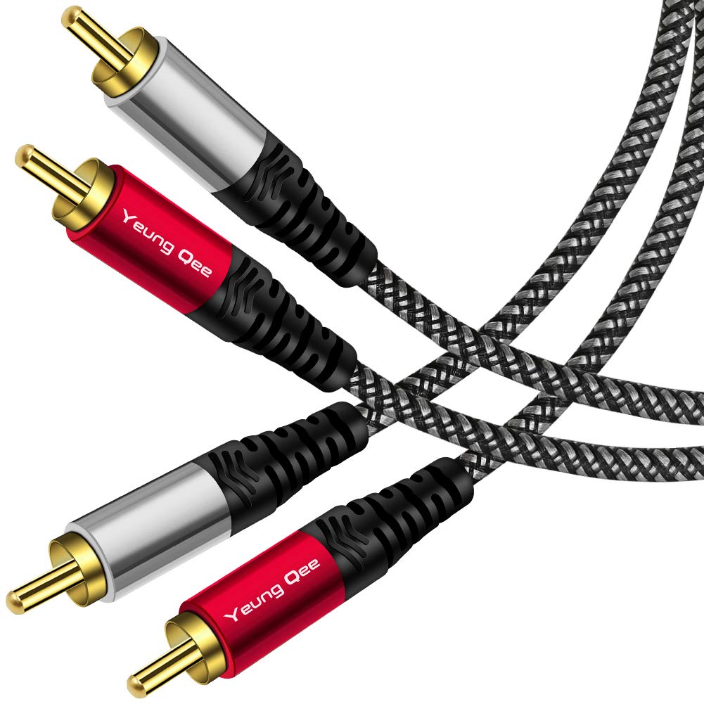Yeung Qee 25 ft RCA Cable 2RCA Male to 2RCA Male Audio Stereo Subwoofer Cord for Home Theater HDTV Amplifiers Hi-Fi Systems Speakers