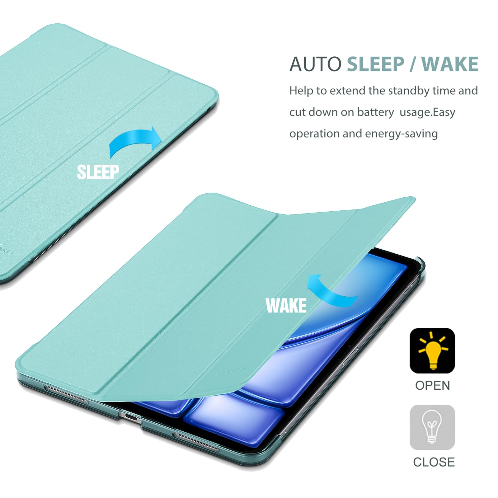 ProCase ProCase Smart Case for iPad Air 11 inch M3 M2 2025 2024 10.9 inch Air 5th 4th 2022 2020 Protective Cover Airblue - View 7 of 9