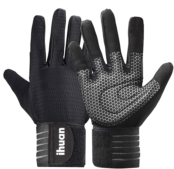 ihuan Ihuan Full-Finger Workout Gloves for Men | Best Weight Lifting & Deadlift Gloves for Ultimate Gym Performance