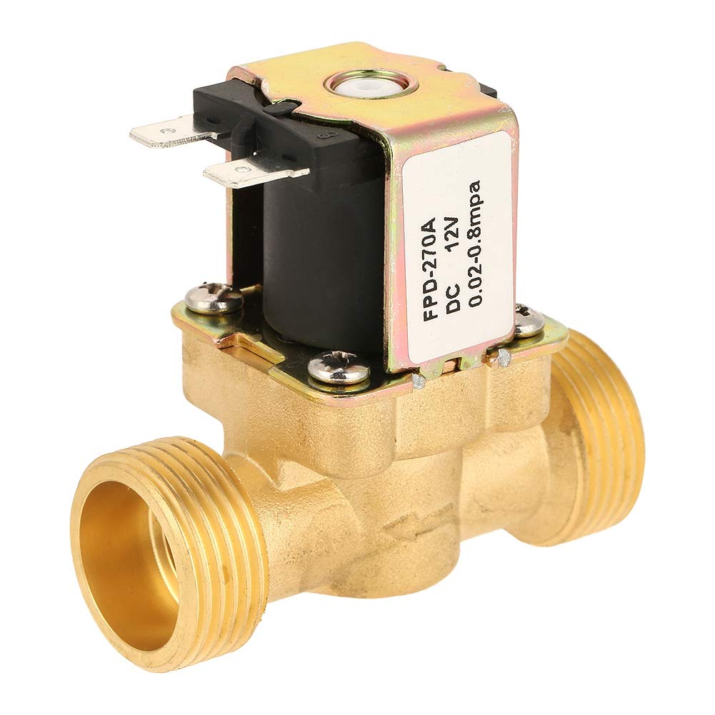 Normally Closed Electric Water Shut Off Valve Brass Solenoid Magnetic Valve Water Inlet Switch 3/4 Inch DC 12V for Water Control - View 2 of 8