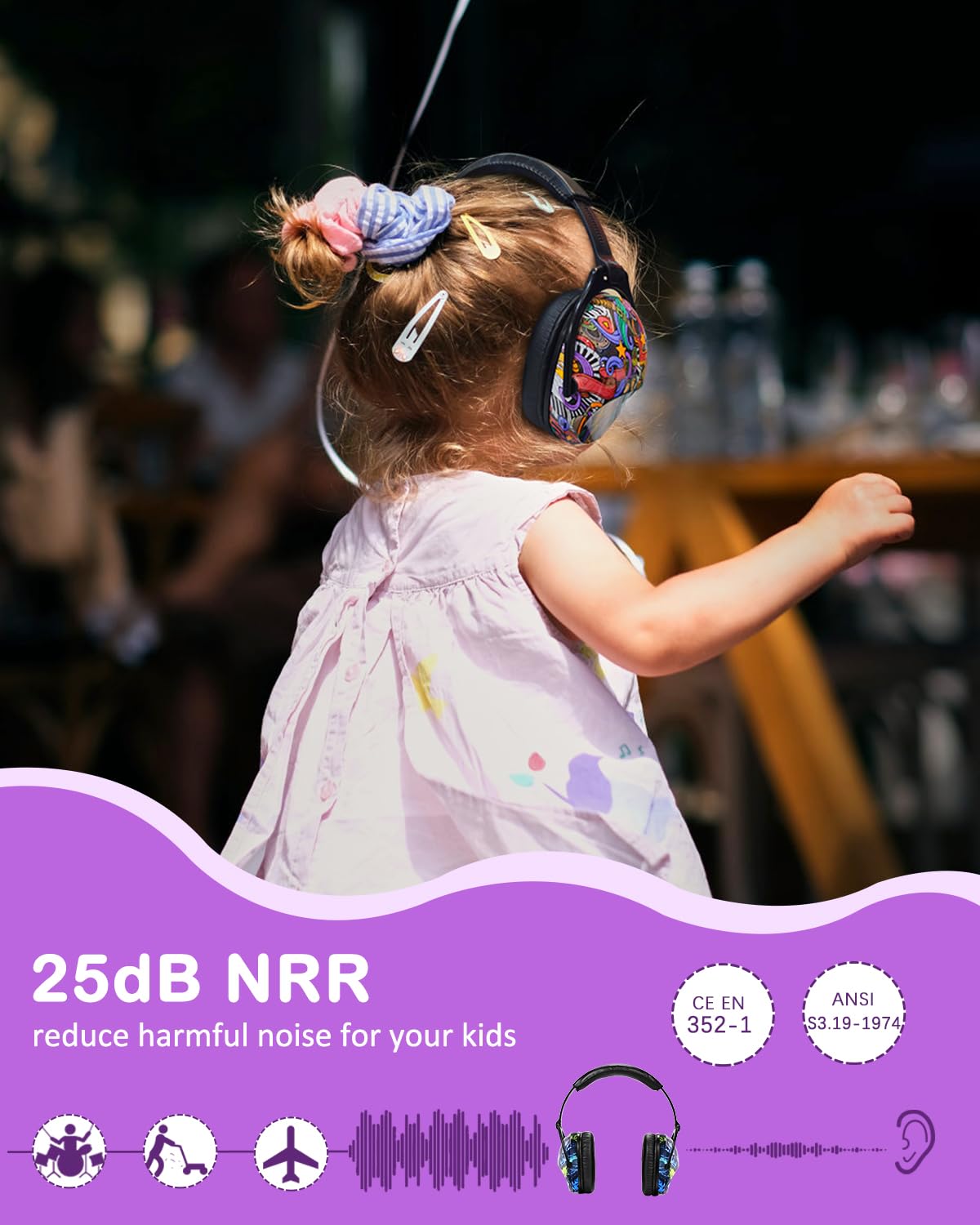 ZOHAN ZOHAN EM030 Kids Ear Protection Safety Ear Muffs Adjustable Noise Reduction for Children with Sensory Issues Concerts Fireworks Air Shows - View 4 of 9