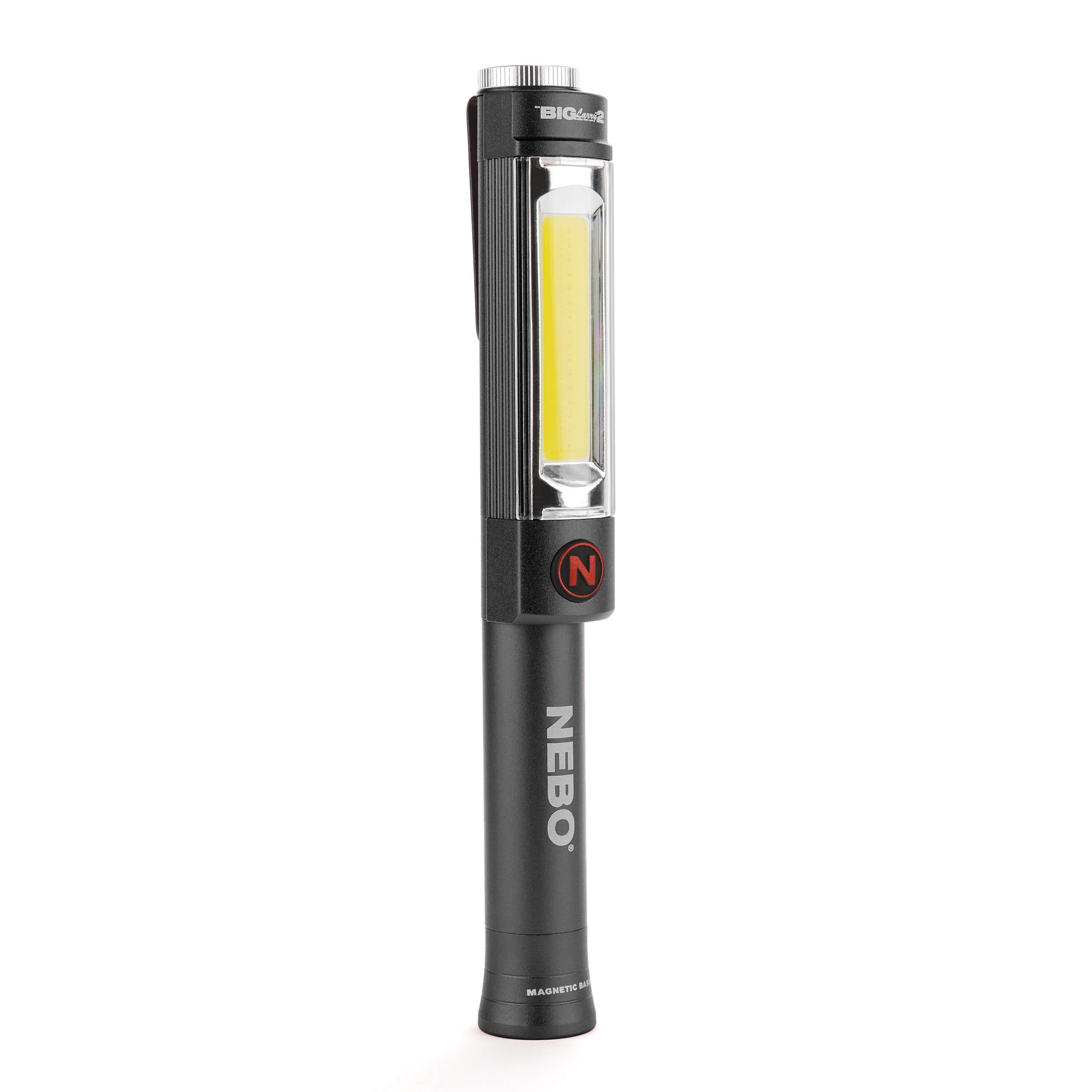 NEBO NEBO BIG LARRY 2: Powerful Work Light & Flashlight with Clip & Magnetic Base - Storm Gray