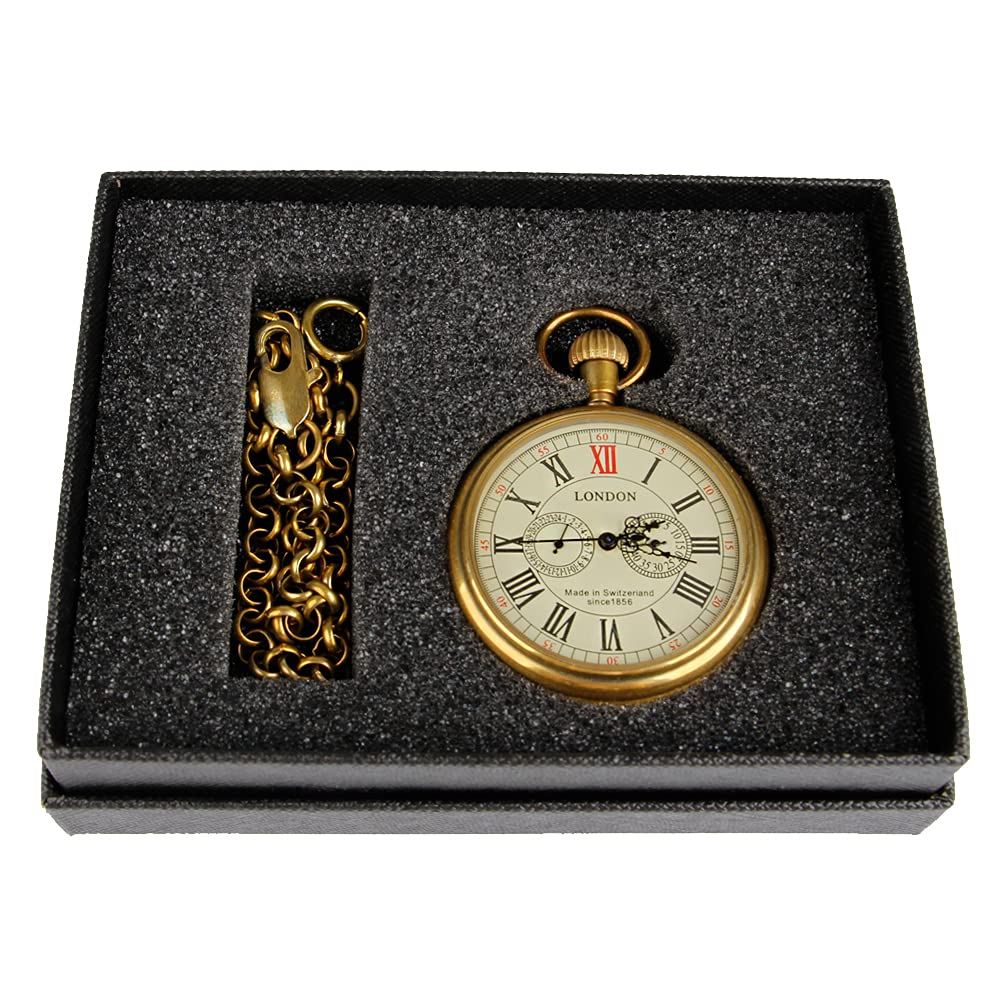 Tiong Vintage Copper Design Hand Winding Mechanical Pocket Watch for Men - View 4 of 8