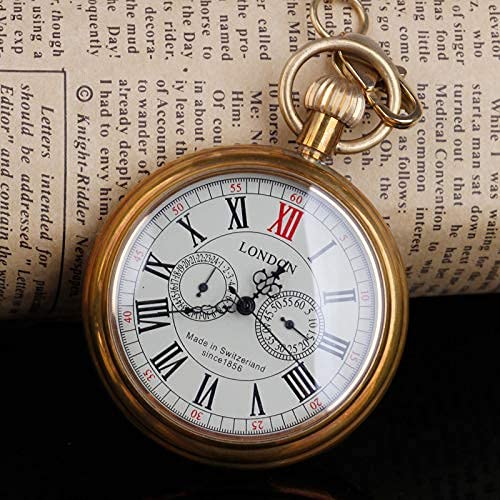 Tiong Vintage Copper Design Hand Winding Mechanical Pocket Watch for Men - View 5 of 8