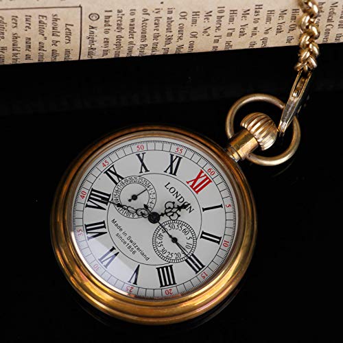 Tiong Vintage Copper Design Hand Winding Mechanical Pocket Watch for Men - View 6 of 8