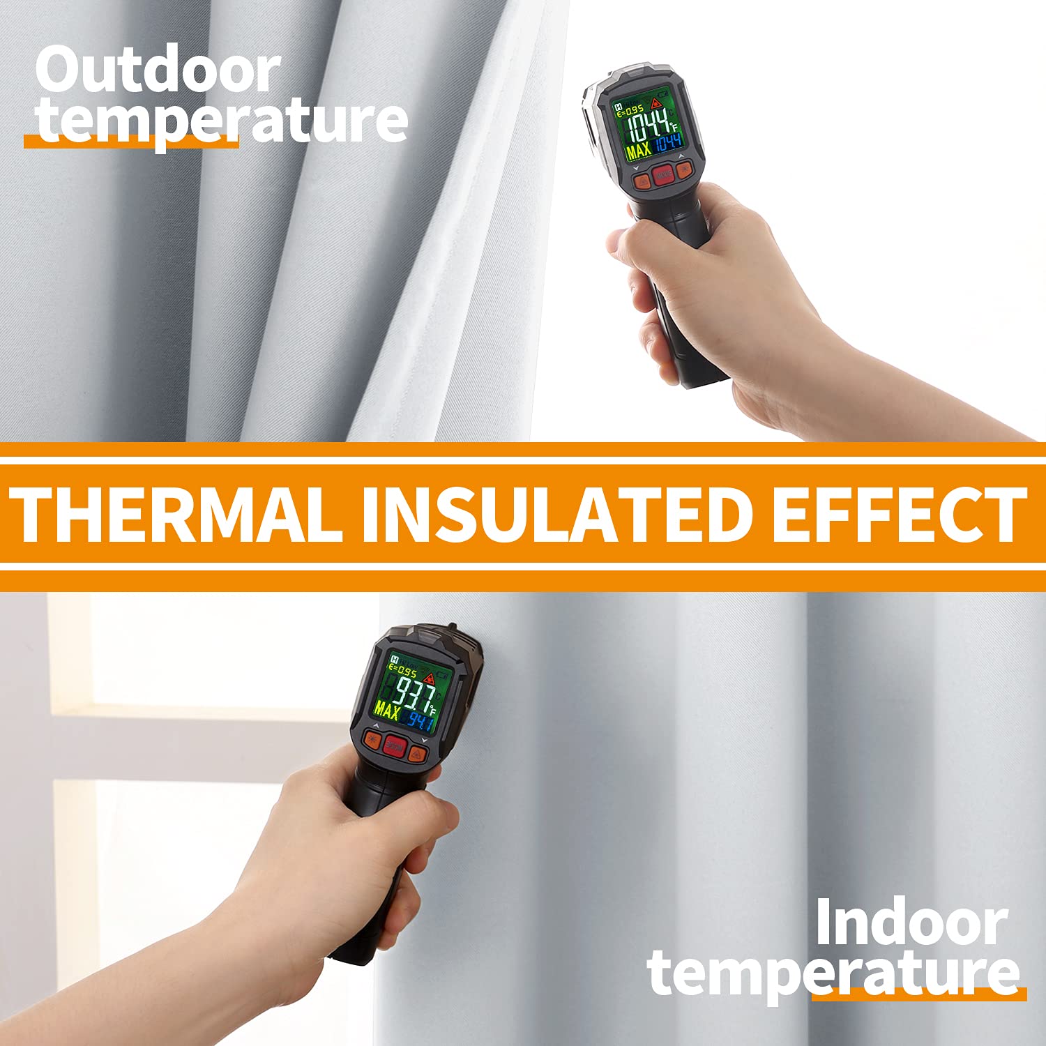 YoungsTex Blackout Curtains for Bedroom Thermal Insulated Grommet Top Room Darkening Noise Reducing 2 Panels 42 x 63 Inch Greyish White - View 3 of 7