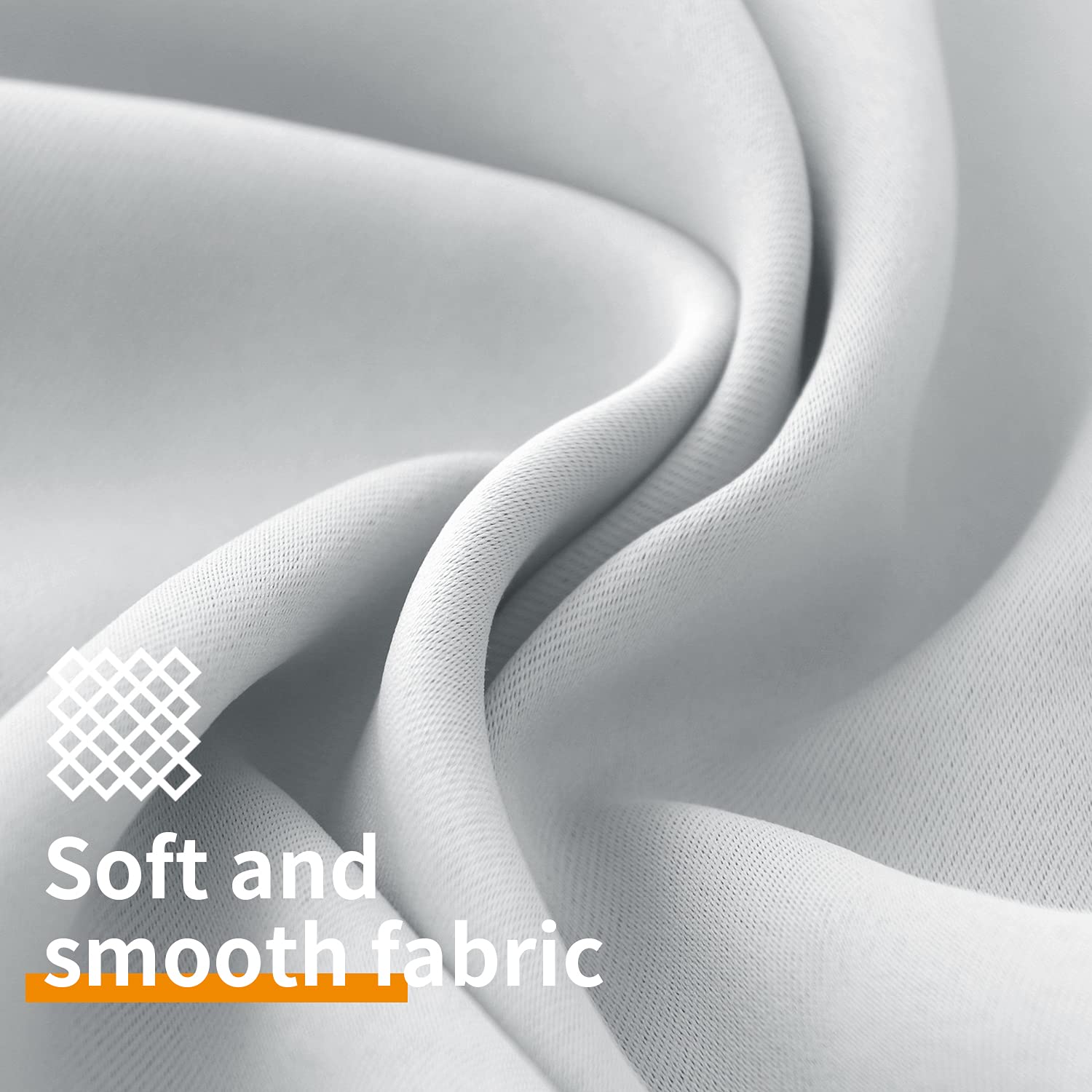 YoungsTex Blackout Curtains for Bedroom Thermal Insulated Grommet Top Room Darkening Noise Reducing 2 Panels 42 x 63 Inch Greyish White - View 4 of 7