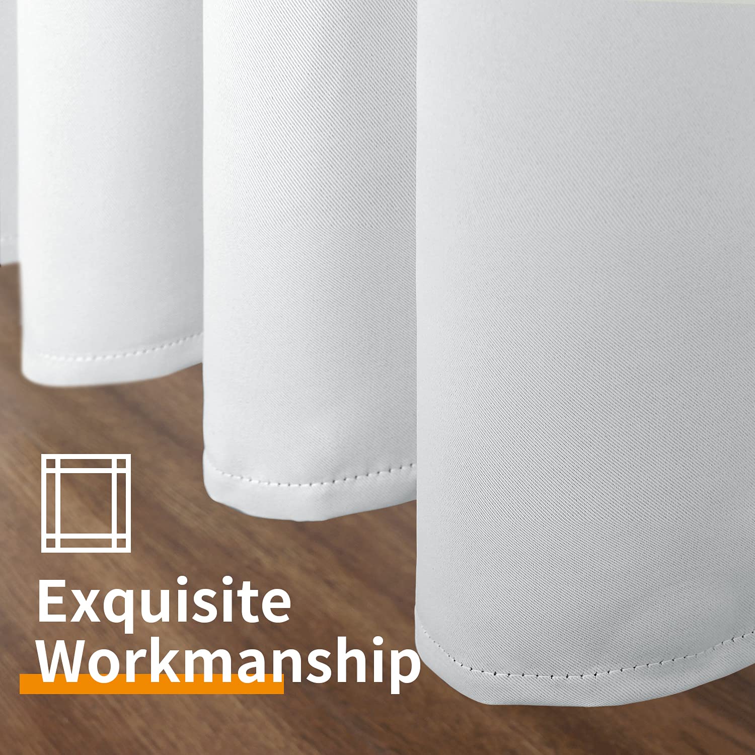 YoungsTex Blackout Curtains for Bedroom Thermal Insulated Grommet Top Room Darkening Noise Reducing 2 Panels 42 x 63 Inch Greyish White - View 7 of 7