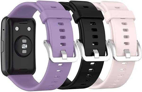 TenCloud TenCloud Bands for Huawei Watch Fit - Stylish Wristbands for Men & Women (Black, Pink, Purple)