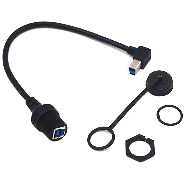 Kework Buy Kework 0.3m USB Type B 3.0 Right Angle Mount Cable for Car, Truck & Boat - Flush Panel Extension Cord