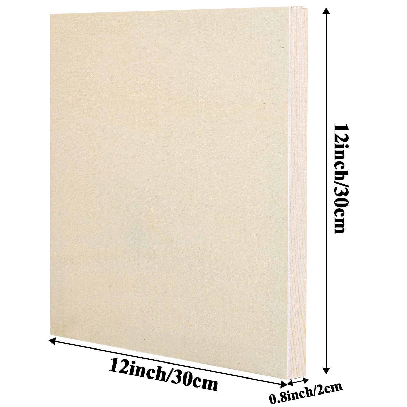 ADXCO 8 Pack Unfinished Wood Panels 12x12 Inch Ideal for Painting Pouring and Arts with Oils and Acrylics - View 2 of 7