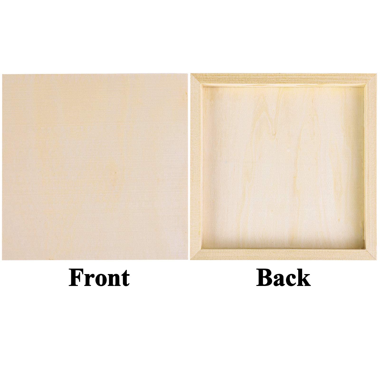 ADXCO 8 Pack Unfinished Wood Panels 12x12 Inch Ideal for Painting Pouring and Arts with Oils and Acrylics - View 3 of 7