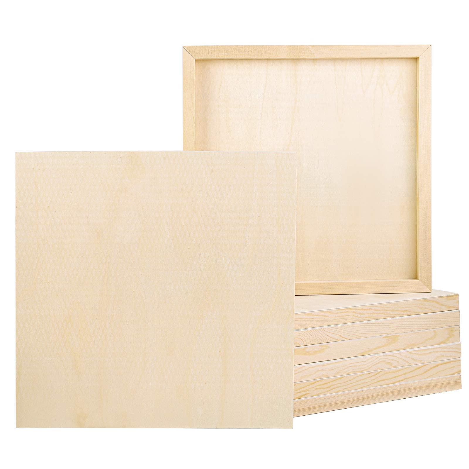 ADXCO 8 Pack Unfinished Wood Panels 12x12 Inch Ideal for Painting Pouring and Arts with Oils and Acrylics