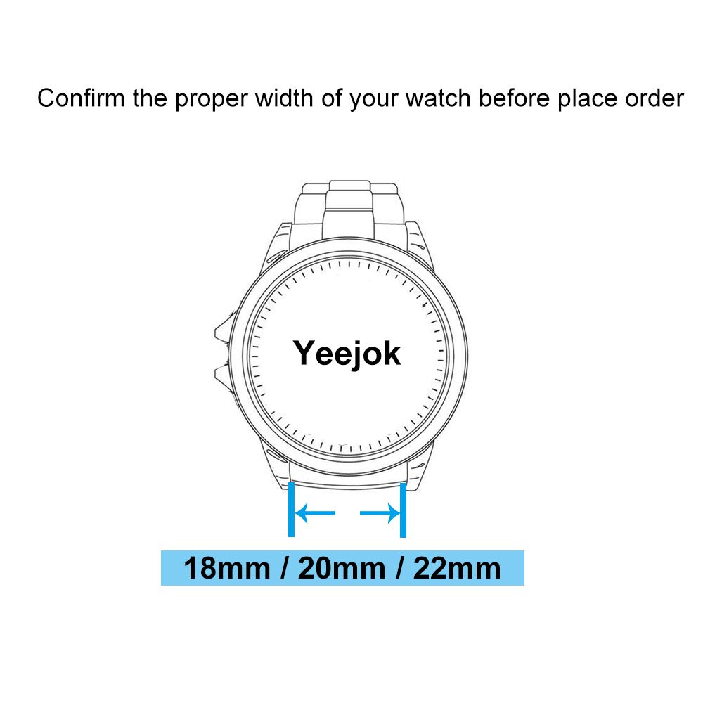 YEEJOK 18mm Silicone Watch Bands for Garmin Venu 3S 2S Fossil Women's Gen 6 5E 42mm Gen 4 Q Venture HR Fitness Smartwatch Replacement Straps - View 7 of 7
