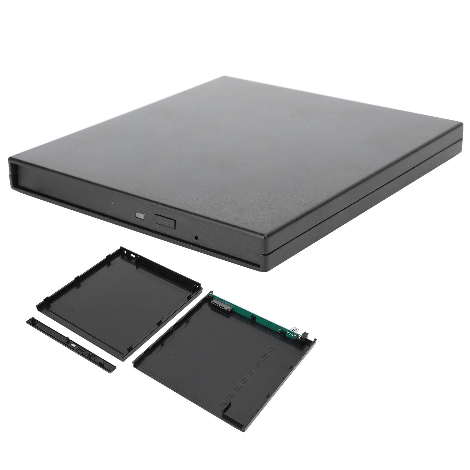 125 125 External CD Drive: 9.5mm SATA Optical Drive Case for PC & Laptop Storage (Black) - View 7 of 9