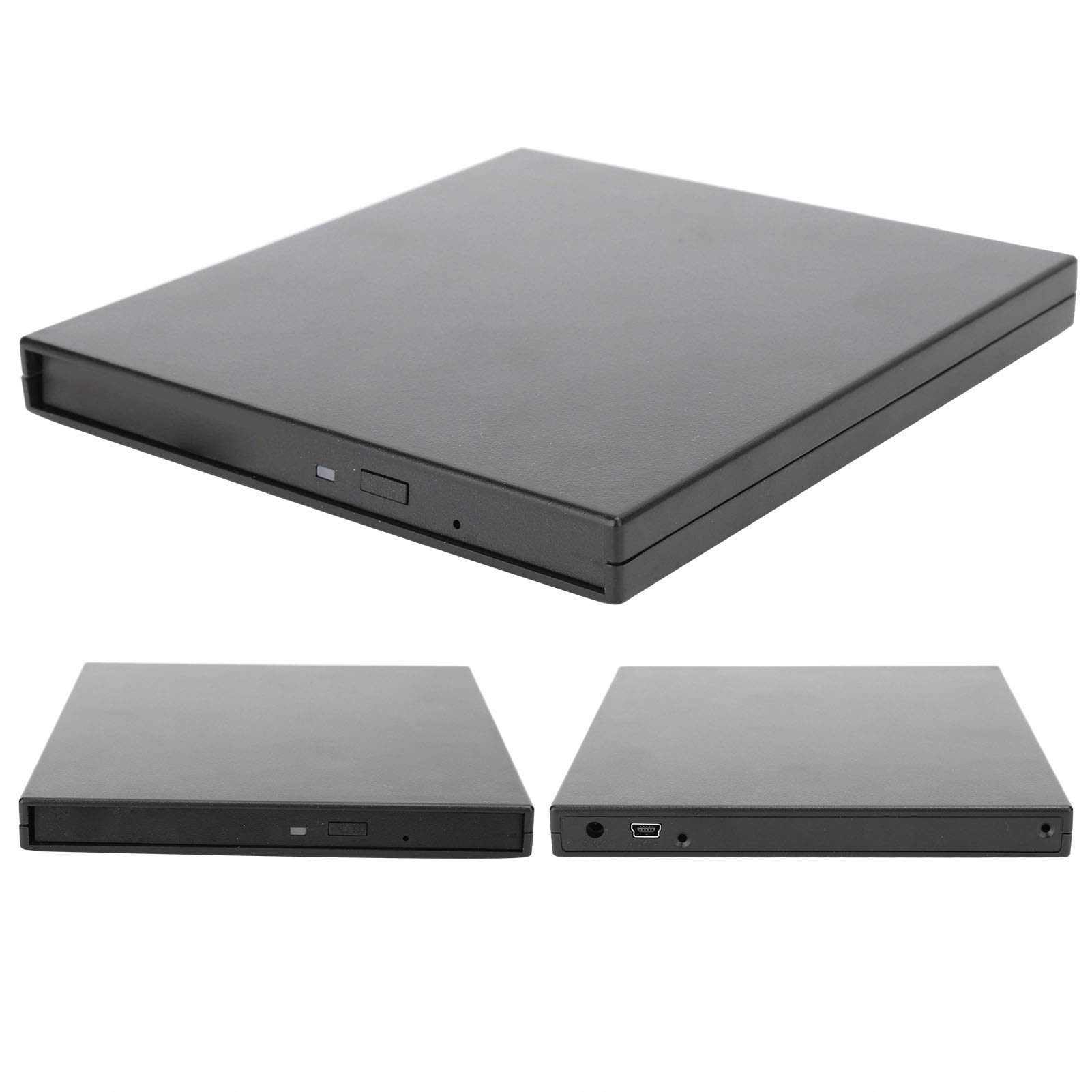 125 125 External CD Drive: 9.5mm SATA Optical Drive Case for PC & Laptop Storage (Black) - View 8 of 9