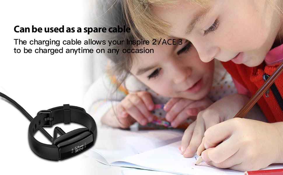 FitTurn USB Charging Cable for Fitbit Inspire 2 and 2 HR 3.3ft Data Sync Base Black - View 6 of 6