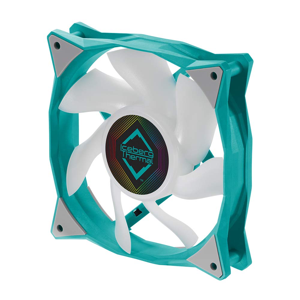 Iceberg Thermal IceGALE 120mm PWM Dual Ball Bearing ARGB Case Fan Teal for High Performance Cooling and Stunning RGB Lighting - View 2 of 6