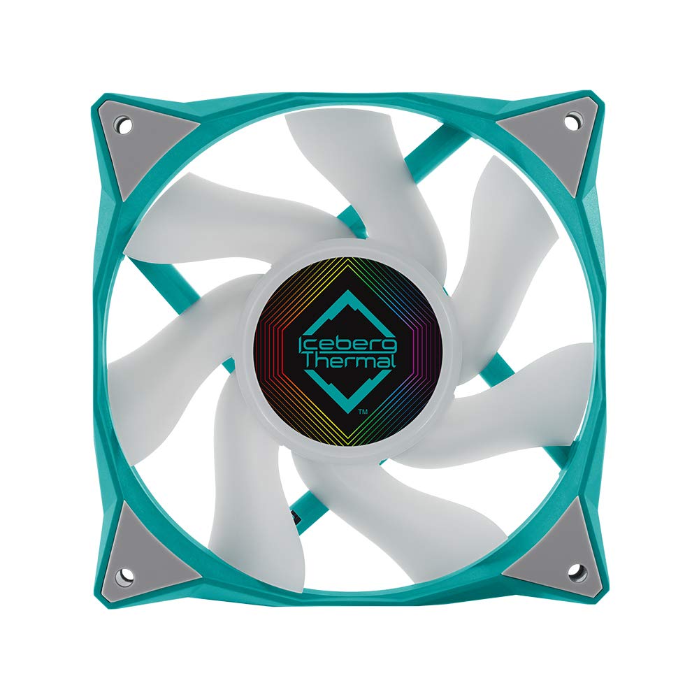 Iceberg Thermal IceGALE 120mm PWM Dual Ball Bearing ARGB Case Fan Teal for High Performance Cooling and Stunning RGB Lighting - View 3 of 6