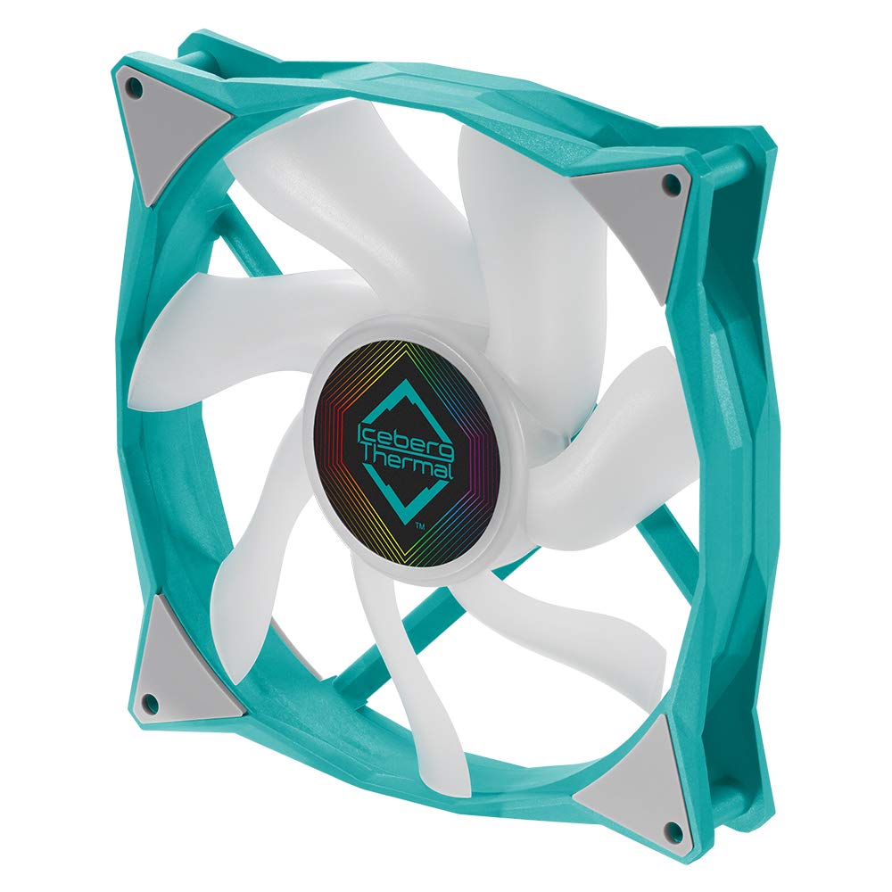 Iceberg Thermal IceGALE 140mm PWM Dual Ball Bearing ARGB Case Fan Teal for High Performance Cooling and Stunning RGB Lighting - View 2 of 6