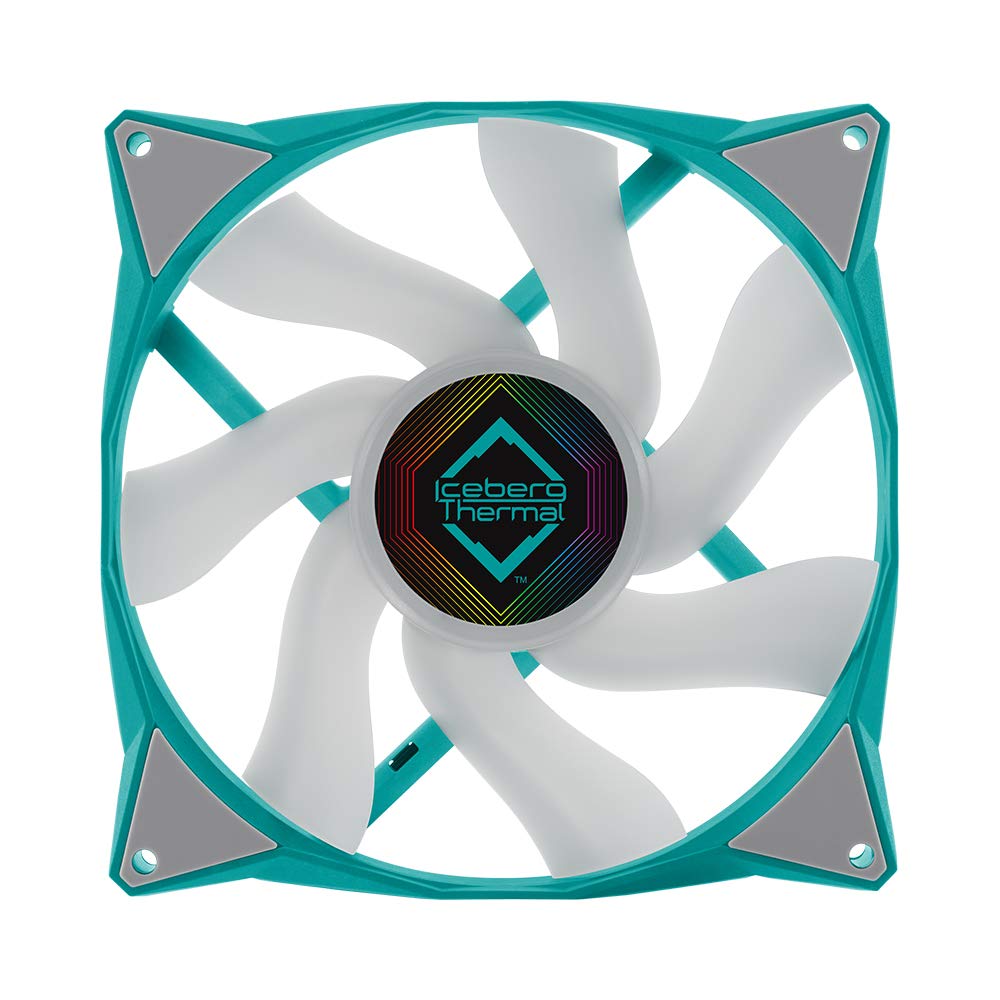 Iceberg Thermal IceGALE 140mm PWM Dual Ball Bearing ARGB Case Fan Teal for High Performance Cooling and Stunning RGB Lighting - View 3 of 6