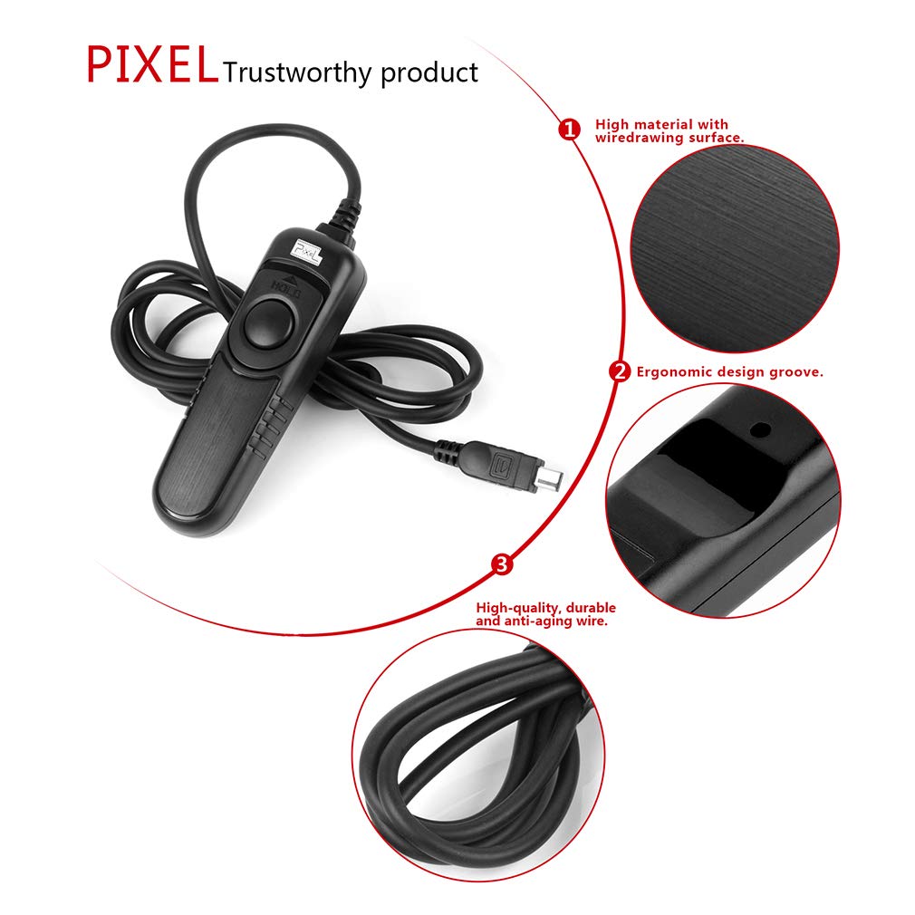 Pixel RC-201 Shutter Release Cord for Canon EOS DSLR Cameras Replacement for Canon RS-80N3 - View 7 of 8