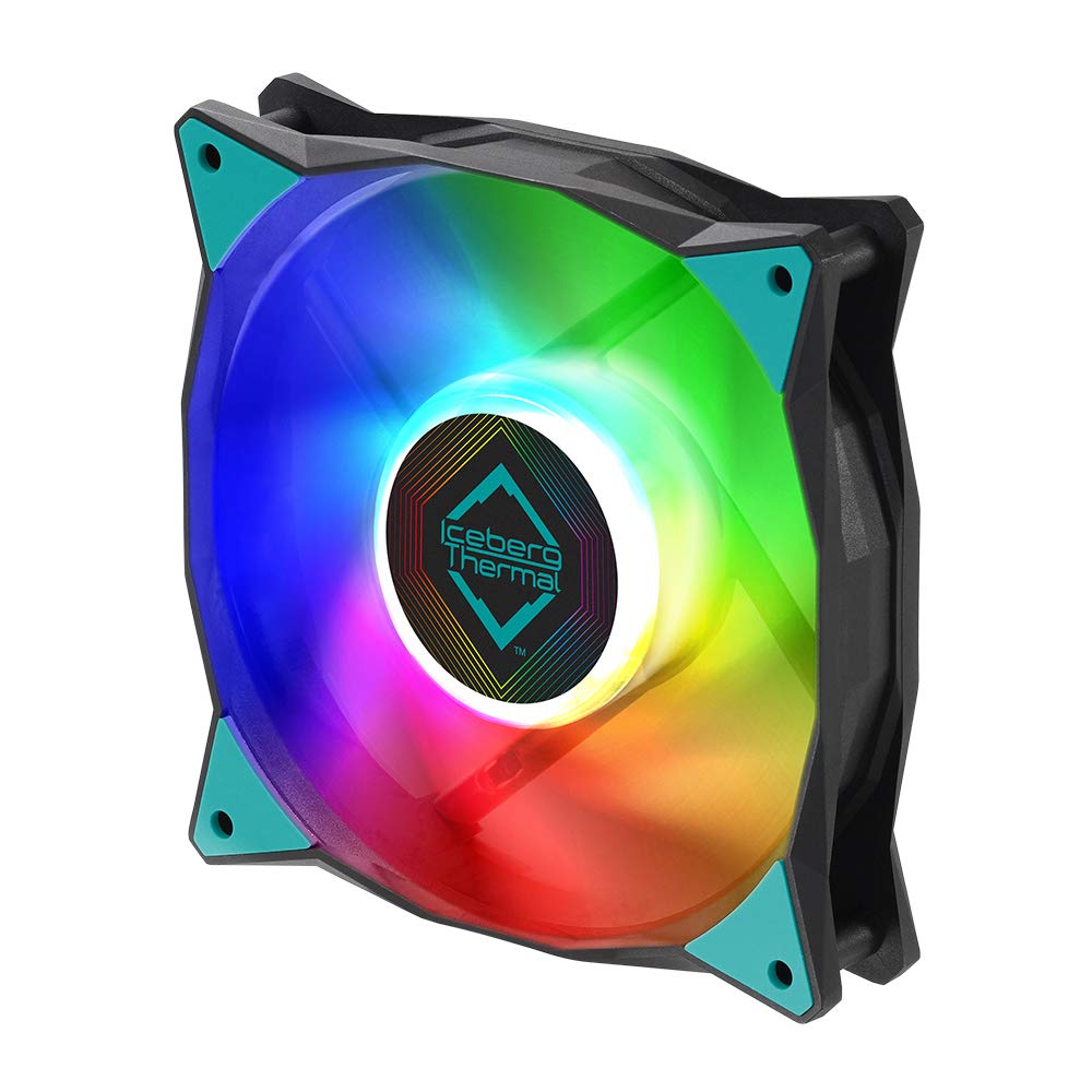 Iceberg Thermal IceGALE 120mm PWM ARGB Case Fan Black Dual Ball Bearing for Optimal Cooling and Aesthetic Lighting