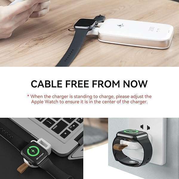 NEWDERY Apple Watch Wireless Charger 2 Pack - Portable Magnetic iWatch Charger for Ultra 9/8/7/6/5/4/3/2/1/SE - Travel Cordless Charging - View 6 of 10