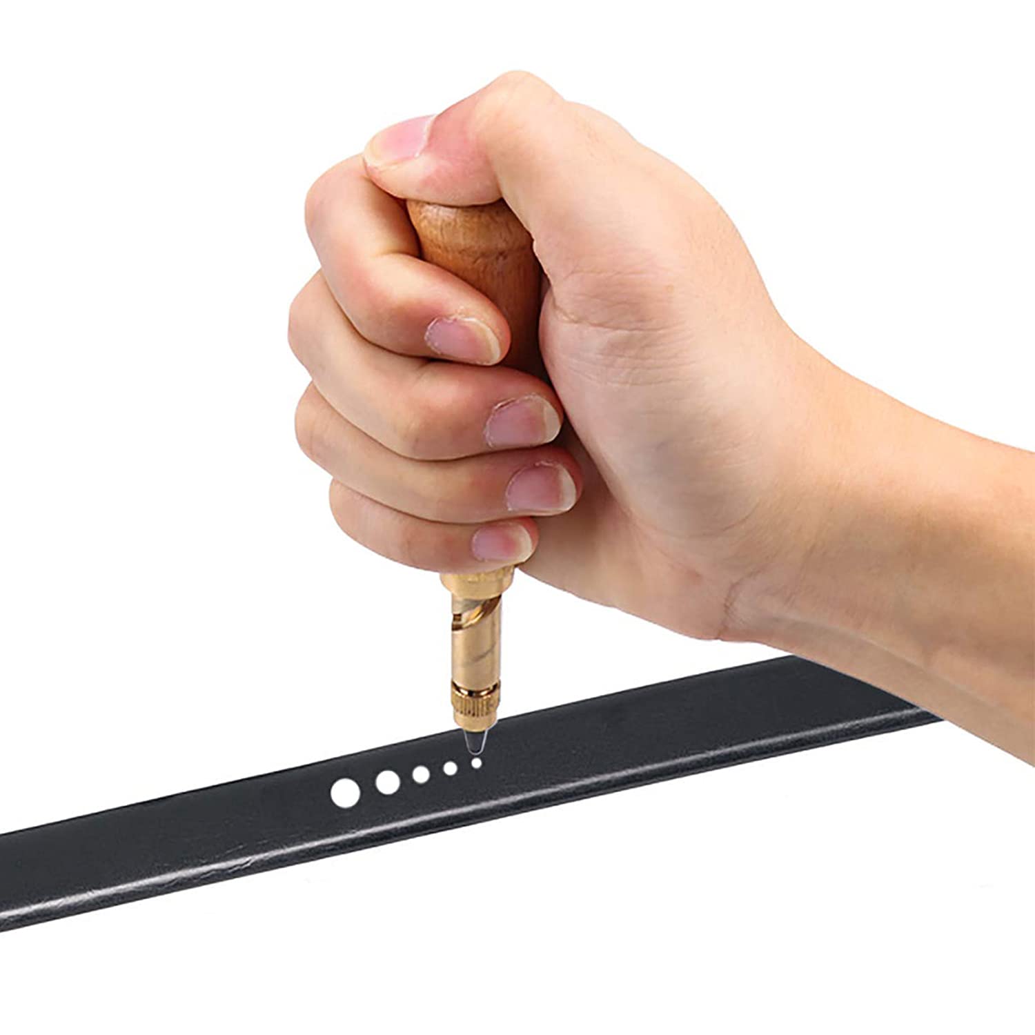 Supkeyer Adjustable Screw Hole Punch Auto Leather Tool for Bookbinding and Crafting with 6 Tip Sizes for Precision Punching - View 5 of 6