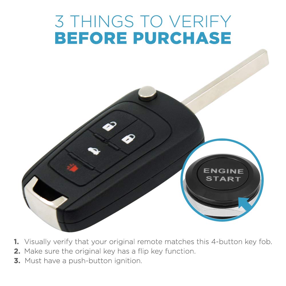 Keyless2Go Keyless2Go Replacement 4 Button Proximity Smart Key for Chevrolet Buick GMC Remotes OHT05918179 - View 5 of 6