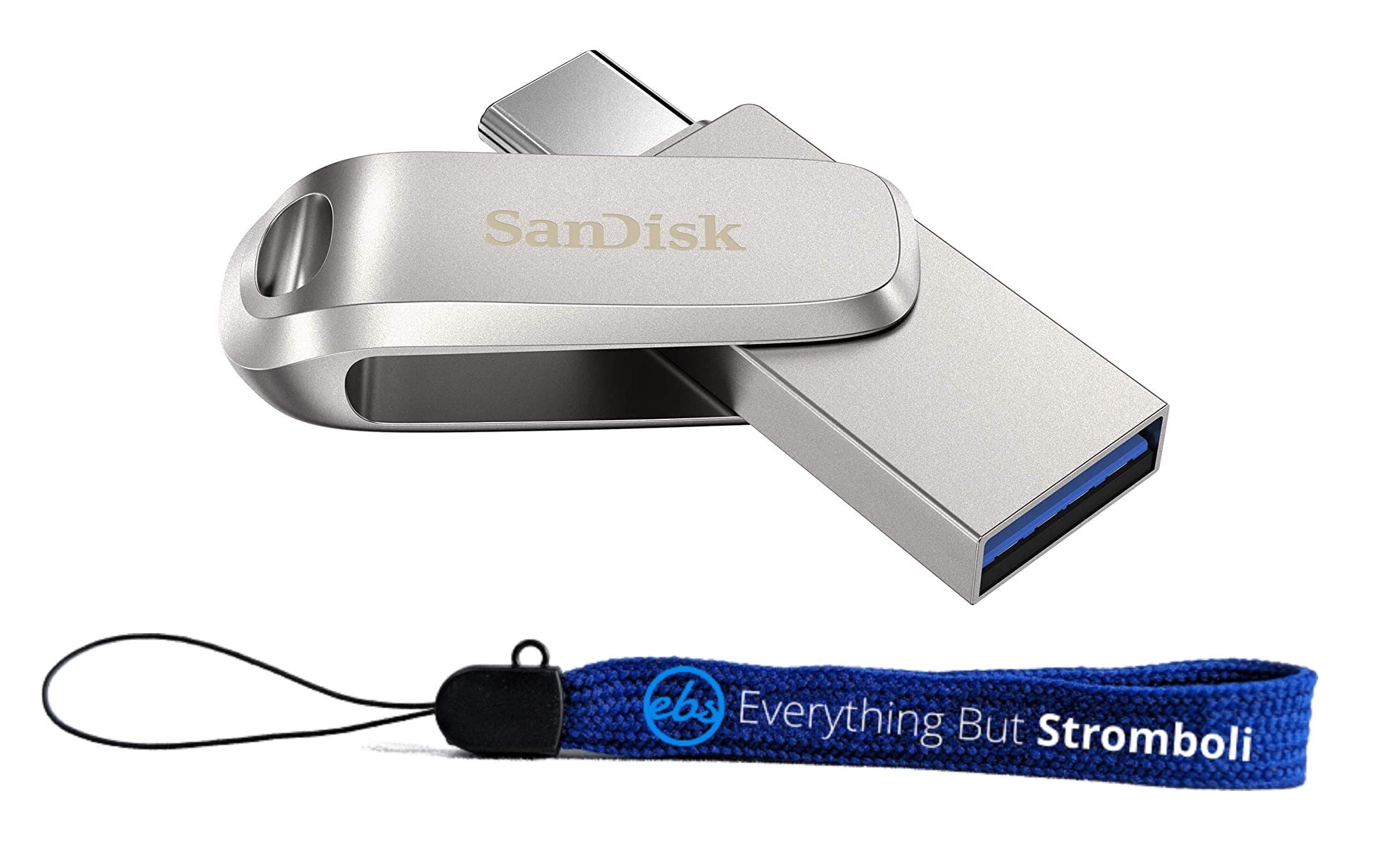 SanDisk Ultra Dual Drive Luxe 32GB USB-C Flash Drive - High Speed USB 3.1 with Lanyard Bundle for Smartphones & Tablets