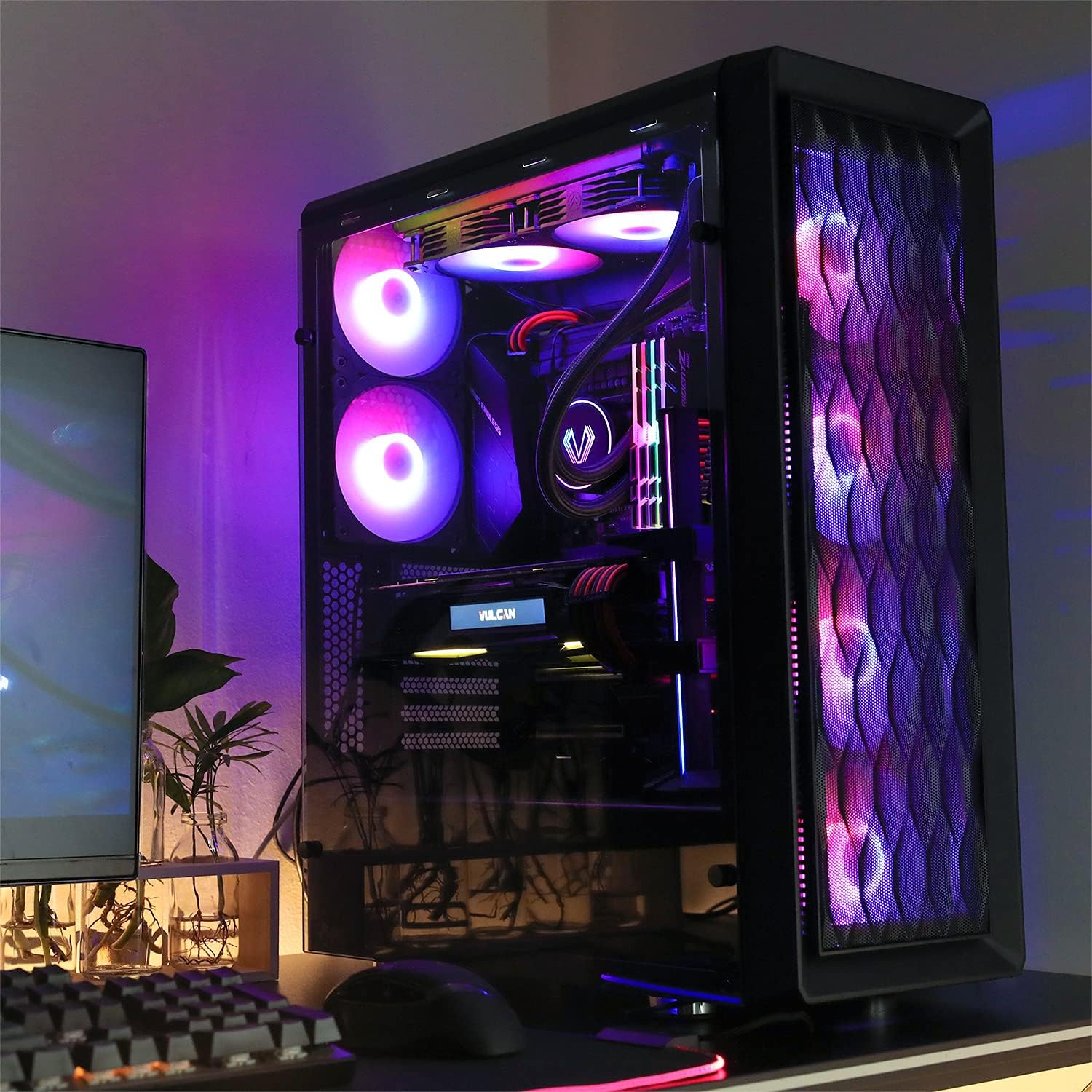 Vetroo 3-Pack 120mm RGB PWM Computer Case Fans High Performance with Controller Hub Black - View 9 of 9