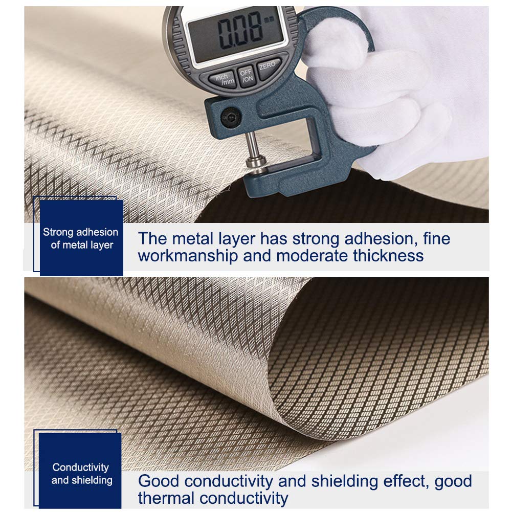 Faraday 43x39 EMF Protection Fabric RFID Shielding Cloth Anti Radiation Shielding Fabric for Electronics and Card Bags - View 7 of 7