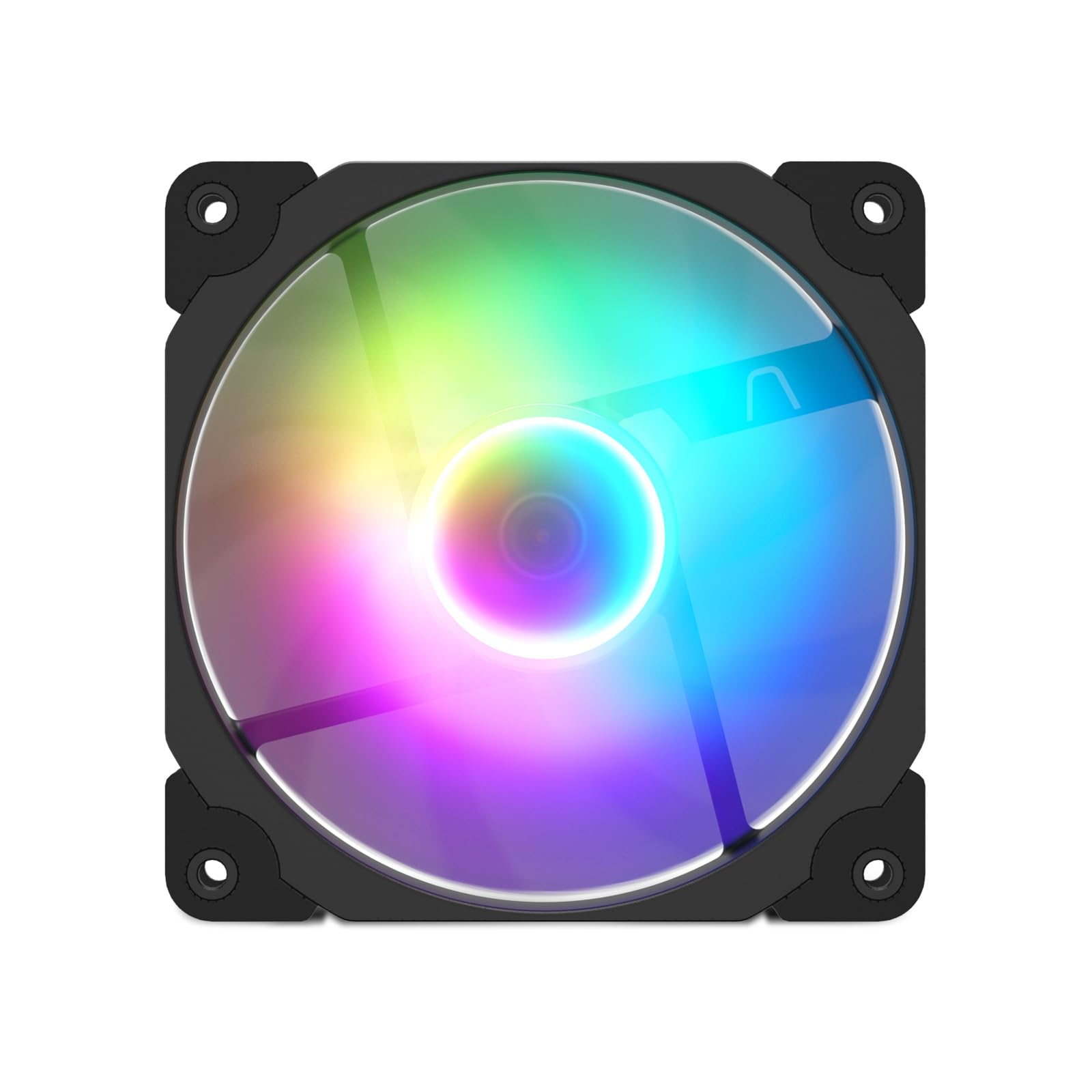 Vetroo 120mm Black High Airflow PC Case Fan with 5V 3-Pin ARGB and 4-Pin PWM for Optimal CPU Cooling - View 8 of 9