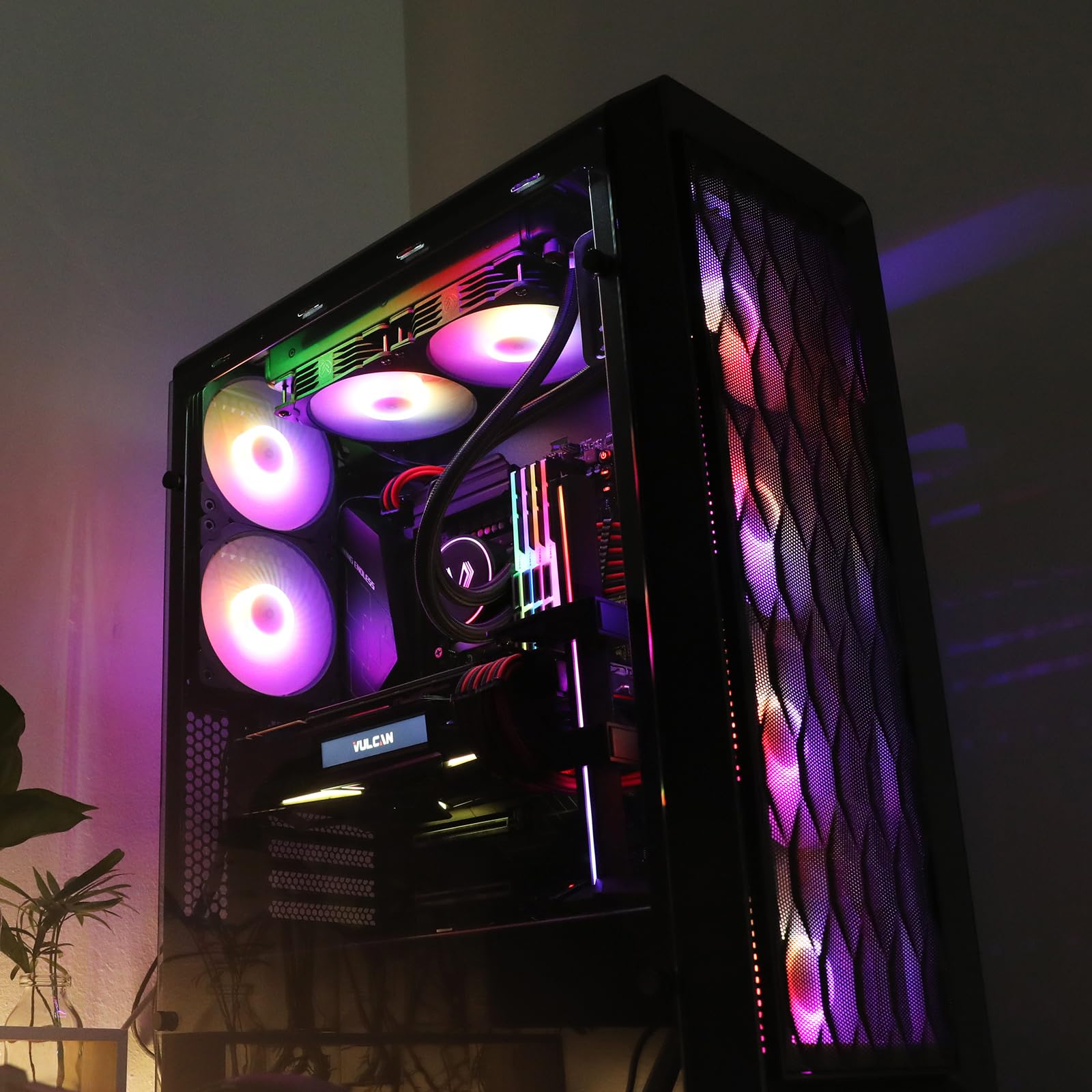 Vetroo 120mm Black High Airflow PC Case Fan with 5V 3-Pin ARGB and 4-Pin PWM for Optimal CPU Cooling - View 9 of 9