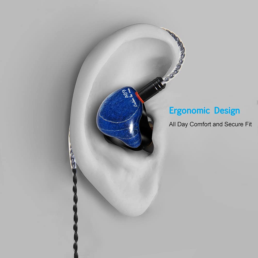 DCMEKA DCMEKA HiFi Stereo IEM Earphones - Dynamic Dual Driver Wired Earbuds for Musicians & Audiophiles (Blue, No Mic) - View 2 of 7