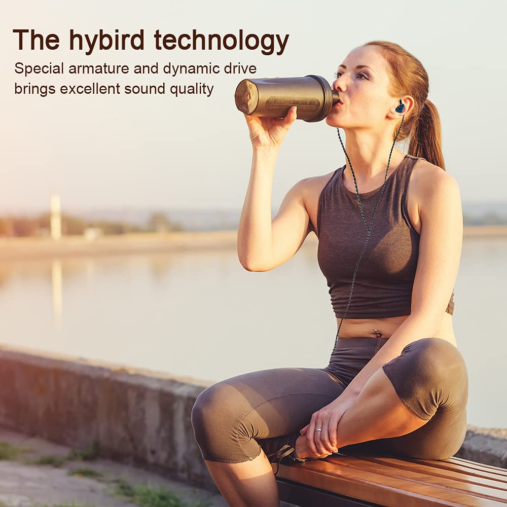 DCMEKA DCMEKA HiFi Stereo IEM Earphones - Dynamic Dual Driver Wired Earbuds for Musicians & Audiophiles (Blue, No Mic) - View 7 of 7