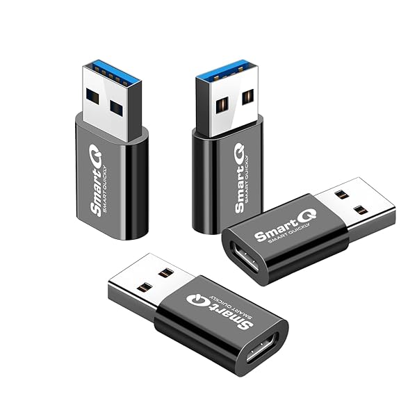 SmartQ SmartQ 4-Pack USB C to USB Adapter - 10Gbps Data Sync for iPhone, Samsung, Laptop & PC - Fast & Reliable