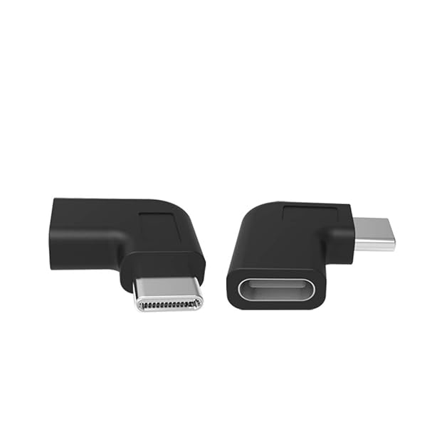rgzhihuifz rgzhihuifz Type-C Right Angle Adapter,Type-C Male to Type-C Female Adapter? 2-Pack?90 Degree Type C Adapter,Right & Left Angled 90 Degree Type-C Extension Adapter for Laptop & Tablet & Mobile Phone - View 5 of 10