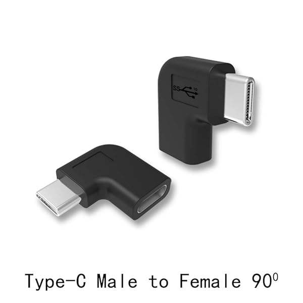 rgzhihuifz rgzhihuifz Type-C Right Angle Adapter,Type-C Male to Type-C Female Adapter? 2-Pack?90 Degree Type C Adapter,Right & Left Angled 90 Degree Type-C Extension Adapter for Laptop & Tablet & Mobile Phone - View 7 of 10