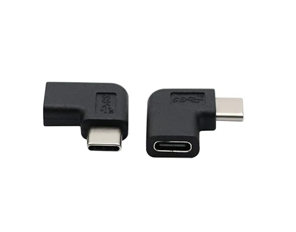 rgzhihuifz rgzhihuifz Type-C Right Angle Adapter,Type-C Male to Type-C Female Adapter? 2-Pack?90 Degree Type C Adapter,Right & Left Angled 90 Degree Type-C Extension Adapter for Laptop & Tablet & Mobile Phone - View 8 of 10