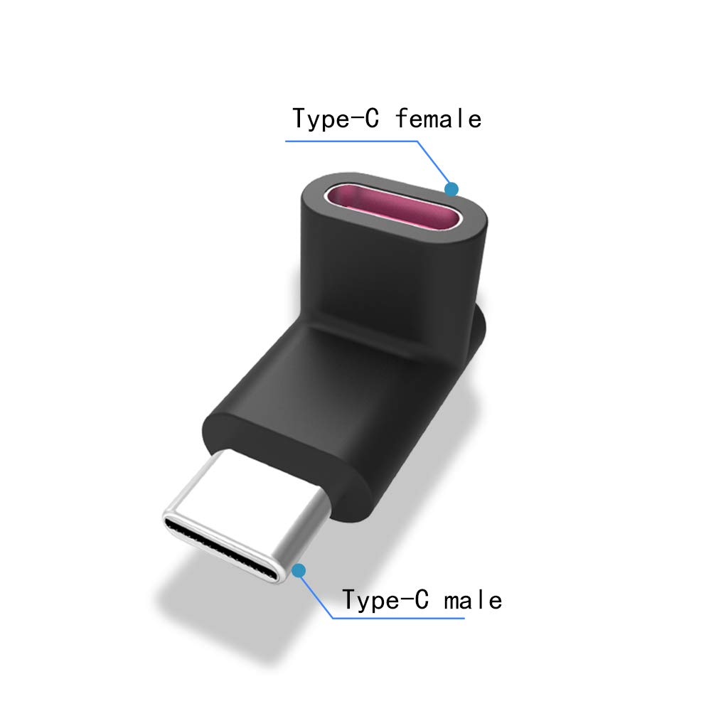 rgzhihuifz 90 Degree Type-C Male to Female Adapter 100W 40G for Laptops, Tablets & Phones - Up/Down Angle Expansion - View 4 of 8