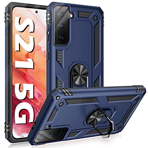 Vaki Vaki Case for Samsung Galaxy S21 5G Rugged Heavy Duty Shockproof Kickstand Armor Shell Blue