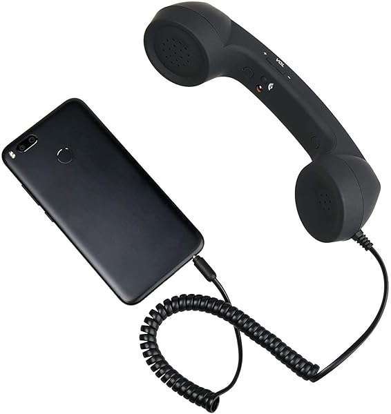 YTYKINOY YTYKINOY Retro 3.5mm Telephone Handset for iPhone & Smartphones - Stylish Mic & Speaker (Black) - View 3 of 6