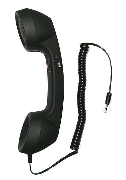YTYKINOY YTYKINOY Retro 3.5mm Telephone Handset for iPhone & Smartphones - Stylish Mic & Speaker (Black) - View 2 of 6