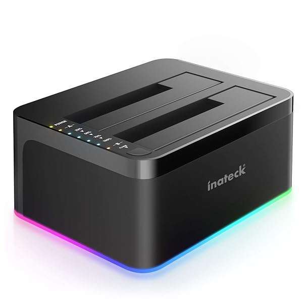 Inateck Inateck RGB SATA to USB 3.0 Docking Station: Offline Clone for 2.5/3.5 Inch HDDs & SSDs, UASP Supported - Black SA02003