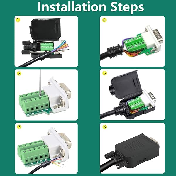 BIFALE Buy BIFALE DB9 Breakout Connector - 4 Female RS232 D-SUB Serial Adapter with Case & Long Bolts for Easy Solderless Connection - View 7 of 9